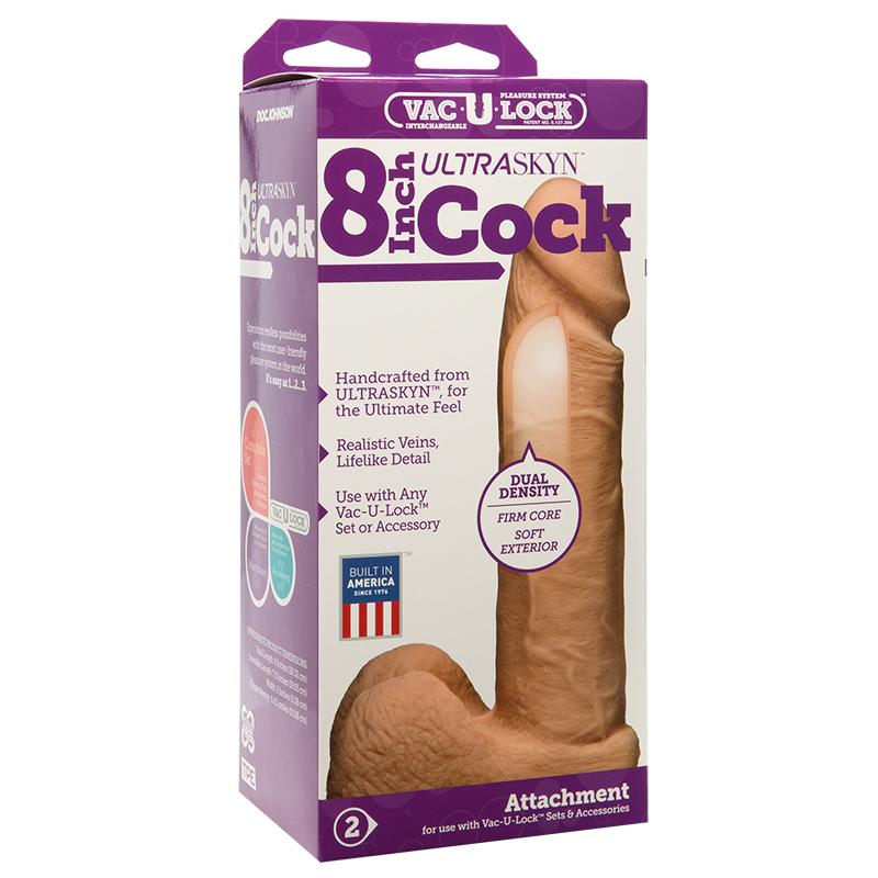 Vac-U-Lock 8in ULTRASKYN Cock White