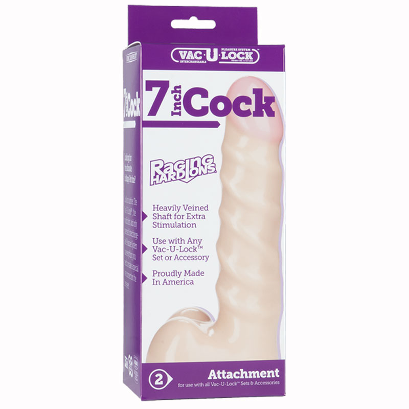 Vac-U-Lock 7in Cock Raging Hard-Ons Wht
