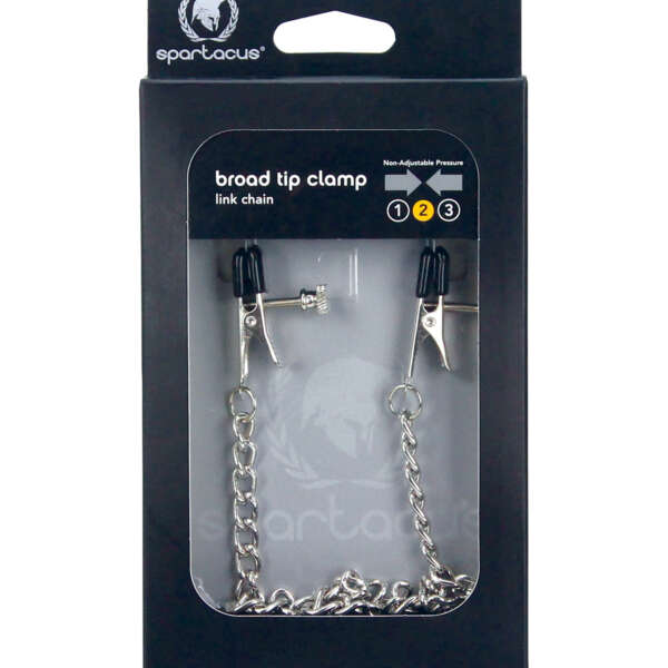 Spartacus Adjustable Broad Tip Nipple Clamps w/Link Chain