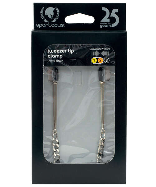 Spartacus Adjustable Tweezer Nipple Clamps w/Jewel Chain