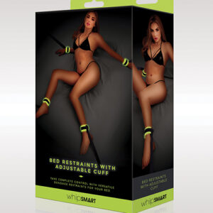 WhipSmart Glow in the Dark Bed Restraints w/Adjustable Cuffs - Green