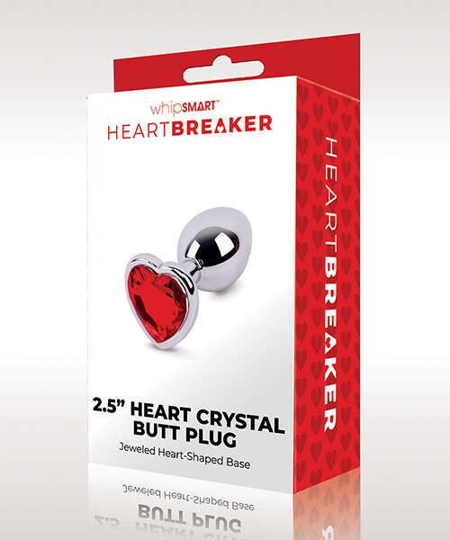 WhipSmart Heartbreaker 2.5" Heart Crystal Butt Plug - Red