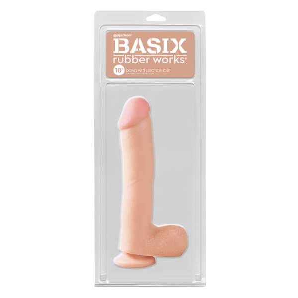PD Basix 10in Dong Balls & Suction Beig