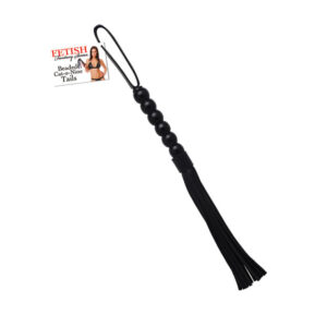 FF Beaded Cat-o-Nine Tails Flogger Black