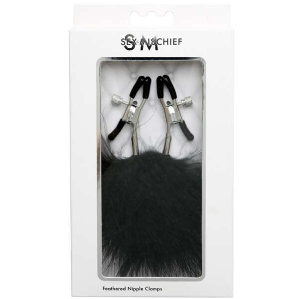 SS S&M Feathered Nipple Clamps Black