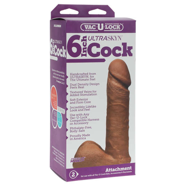 Vac-U-Lock 6in ULTRASKYN Cock Brown