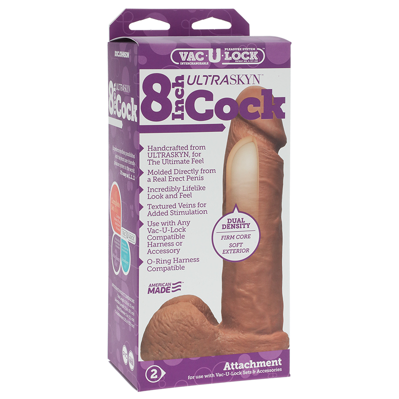 Vac-U-Lock 8in ULTRASKYN Cock Brown