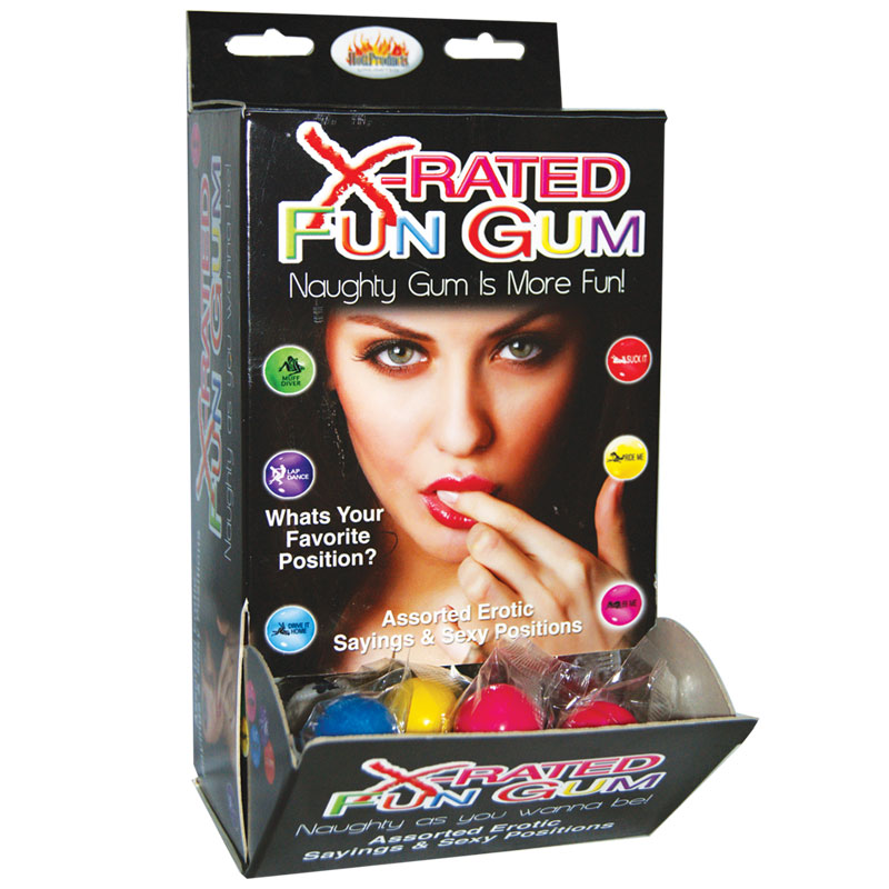 X-Rated Fun Gum Wall Mount DP (144pcs)