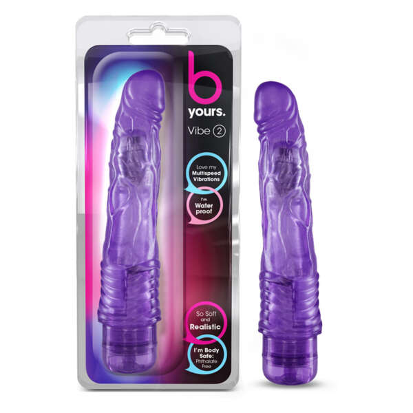 B Yours Vibe 2 Dildo 9in Vibrating Pur