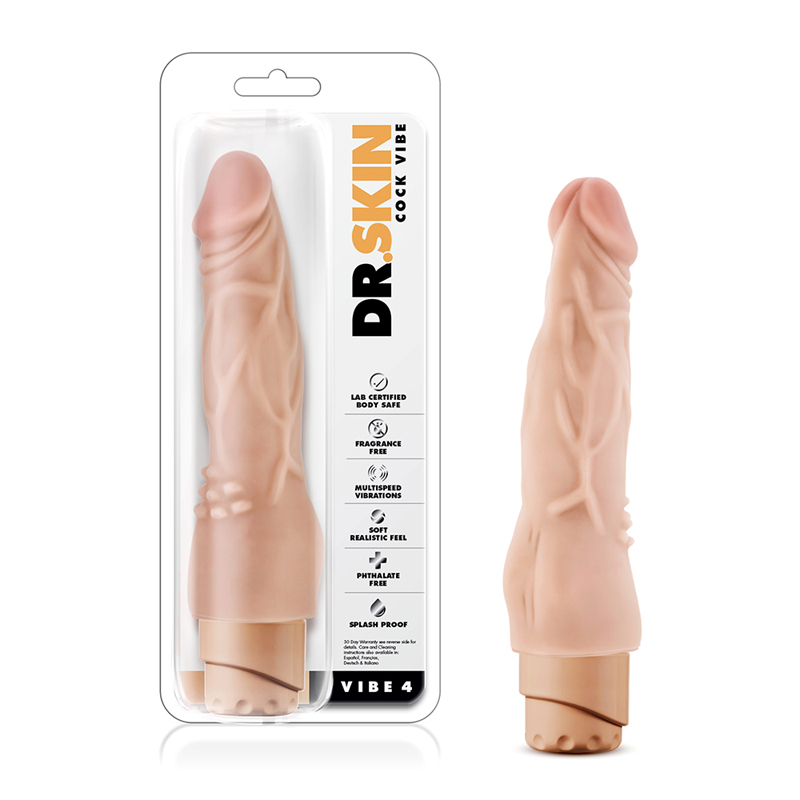 Dr. Skin Vibe 4 Dildo 8in Vibr Beige