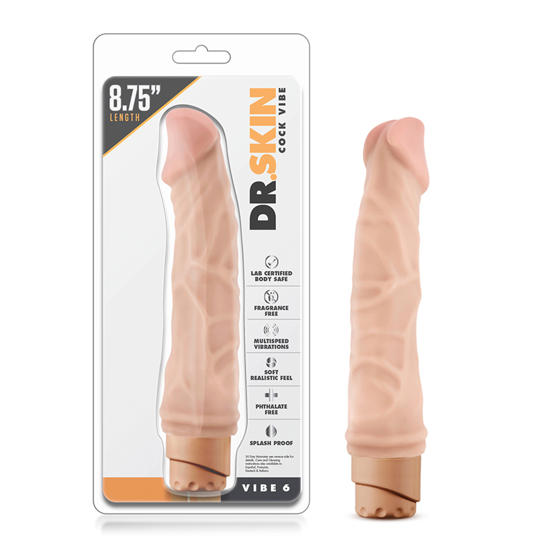 Dr. Skin Vibe 6 Dildo 8.75in Vibr Beige