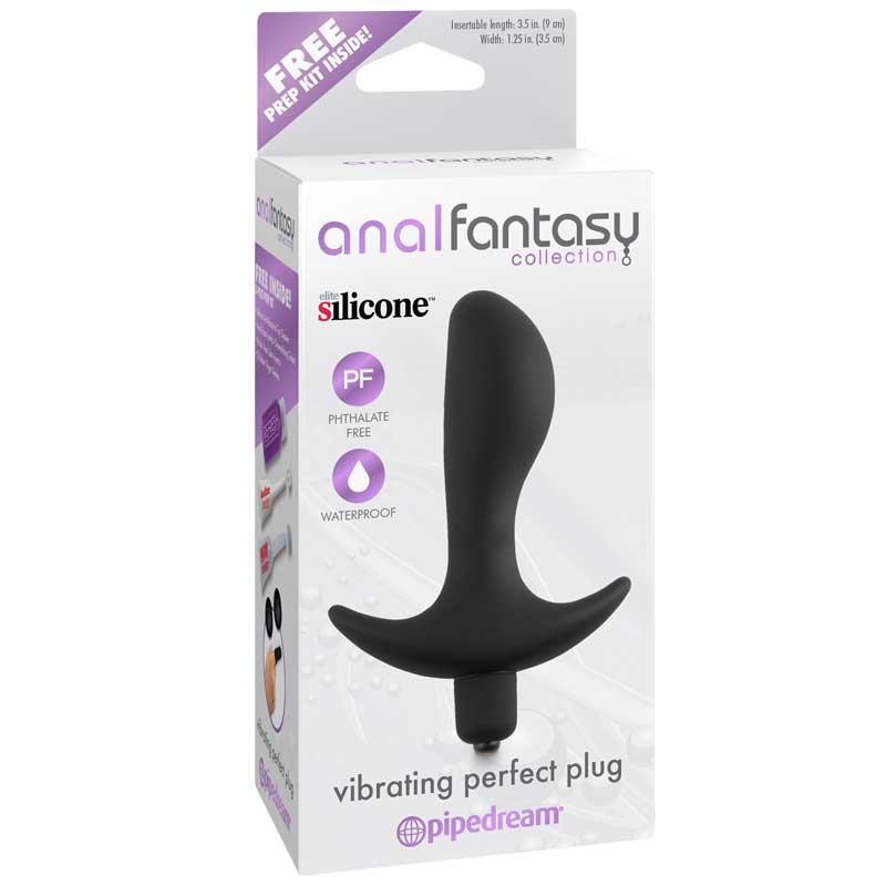 AFC Silicone Vibrating Perfect Plug Blk