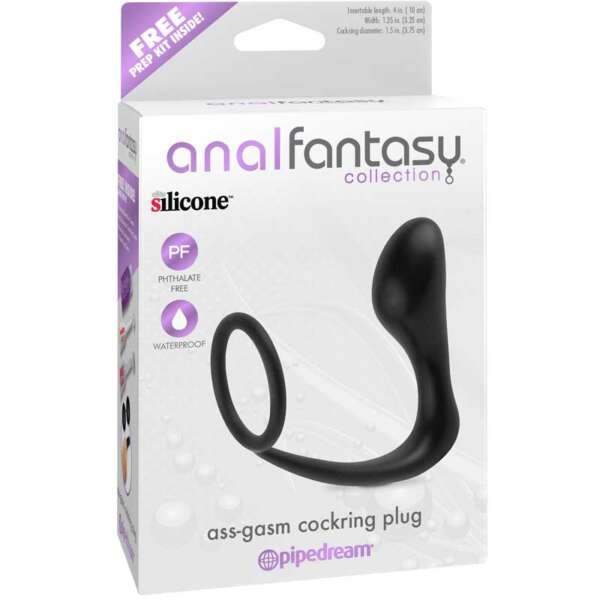 AFC Ass-Gasm Cockring Plug Black