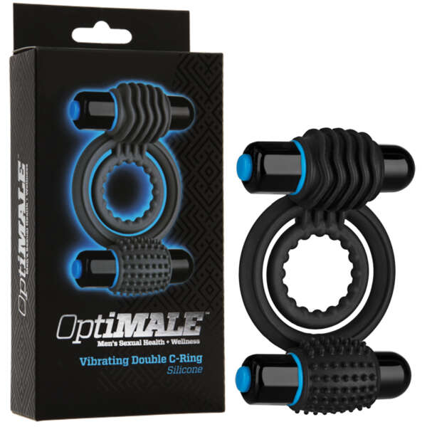 OptiMALE - Vibrating Double C-Ring Black