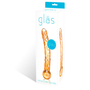 Glas 7.5in Orange Tickler Glass Dildo