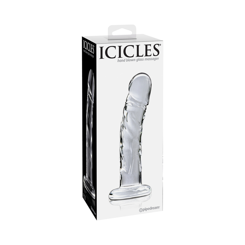 Icicles #62 6.5in Glass Dildo Clear