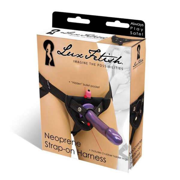 Lux Fetish Neoprene Strap-On Harness Blk