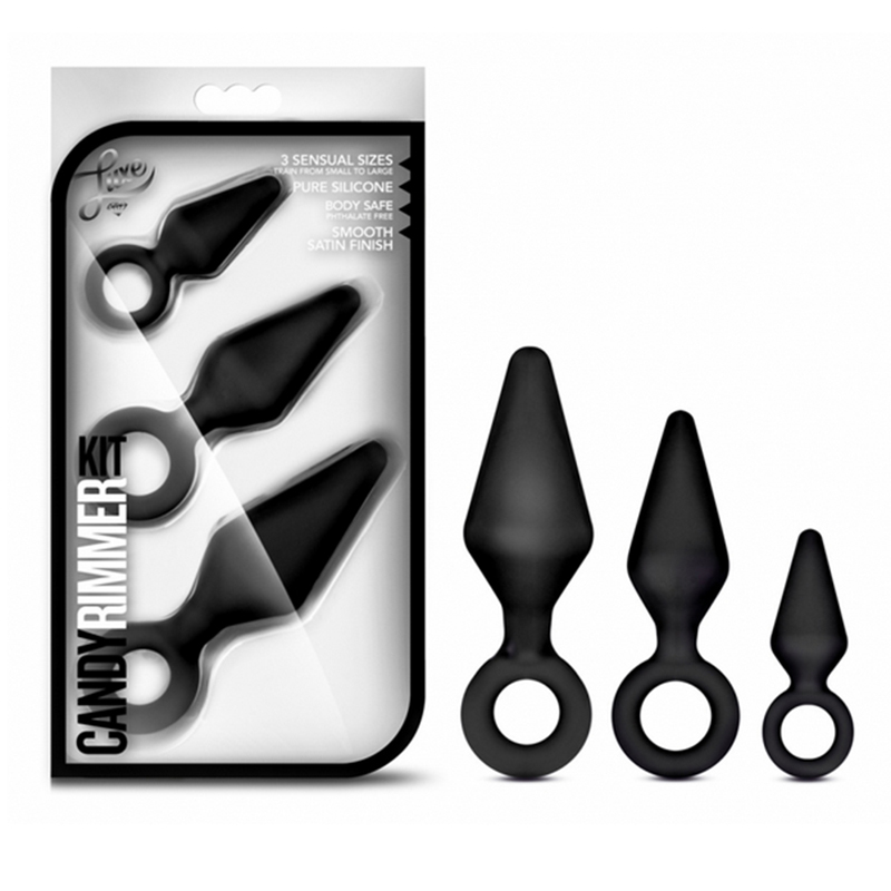 Luxe Night Rimmer Anal Plug Kit Black