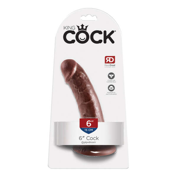 King Cock 6in Cock w/ Suction Cup Brown
