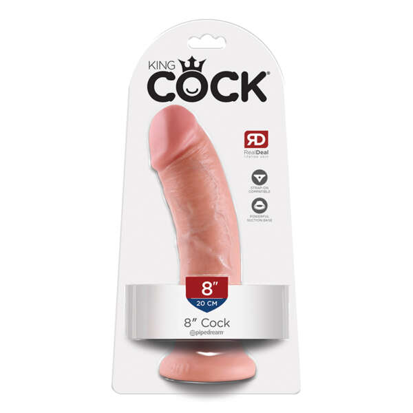 King Cock 8in Cock w/ Suction Cup Beige