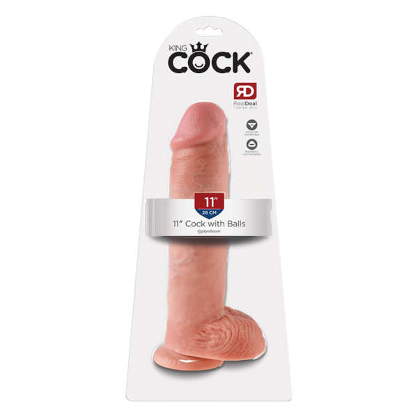 King Cock 11in Cock w/ Balls Beige