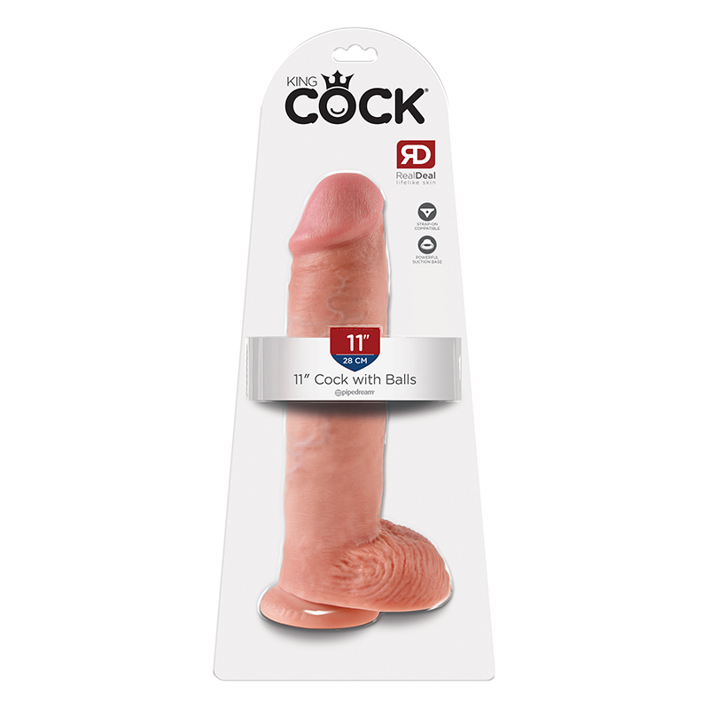 King Cock 11in Cock w/ Balls Beige