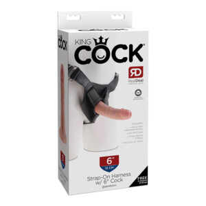 King Cock Strap-On 6in Cock Beige