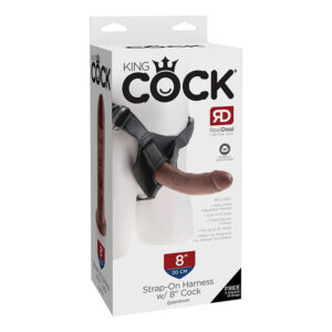 King Cock Strap-On 8in Cock Brown