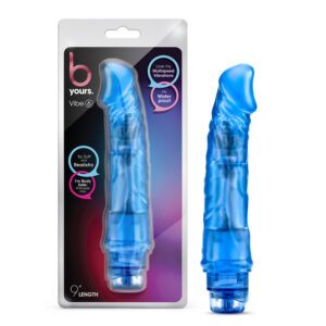 B Yours Vibe 6 Dildo 9.25in Vibr Blue