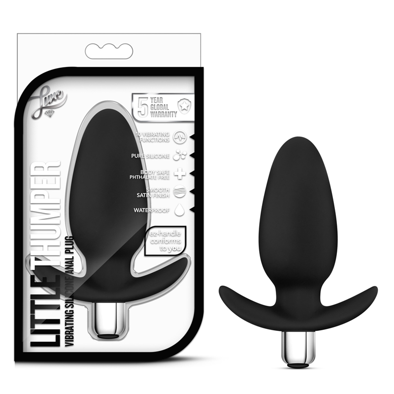 Luxe Little Thumper Vibr Anal Plug Blk