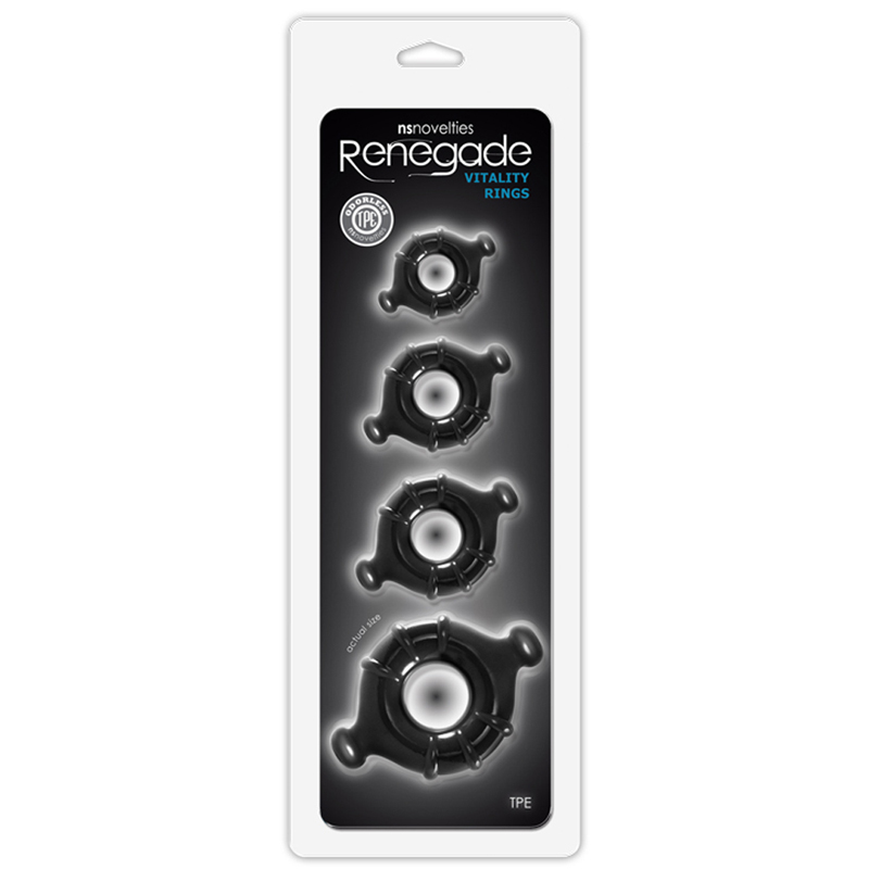 Renegade Vitality Rings 4pk Black