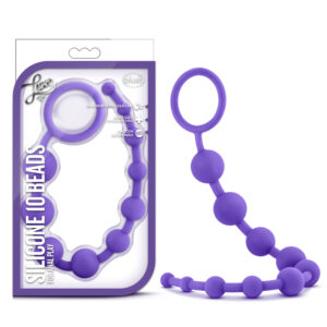 Luxe Silicone 10 Beads Anal Purple