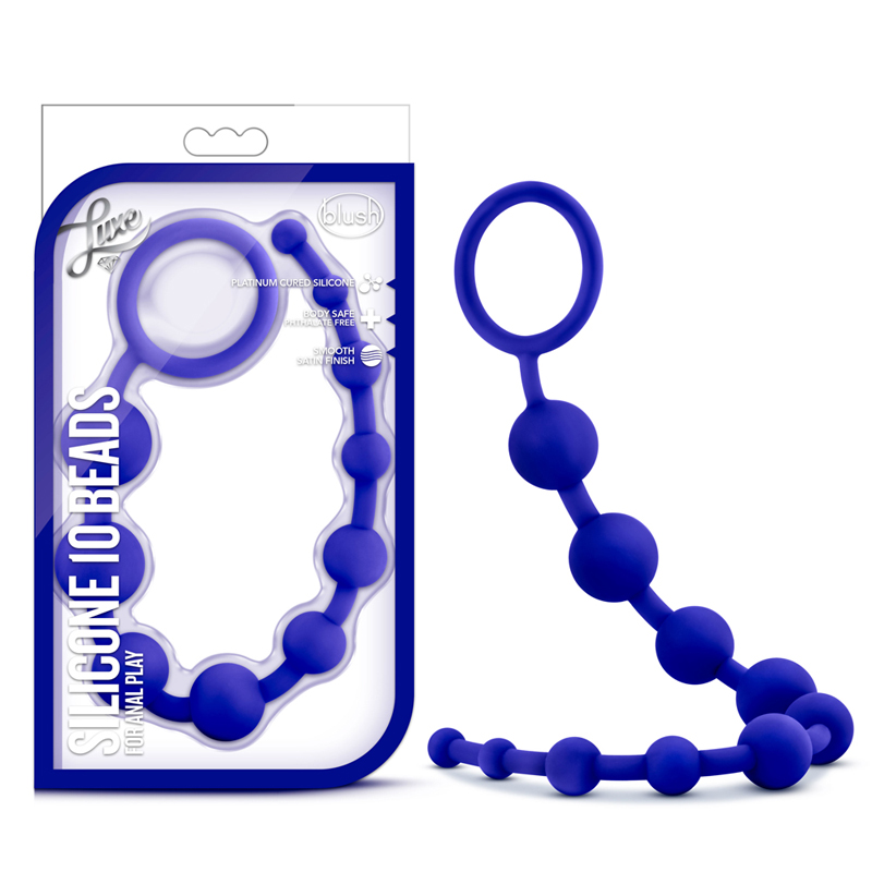 Luxe Silicone 10 Beads Anal Indigo