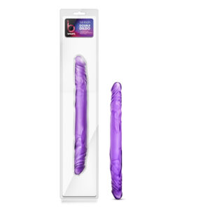 B Yours 14in Double Dildo Purple