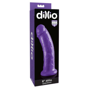 Dillio 8in Dildo w/Suction Cup Purple
