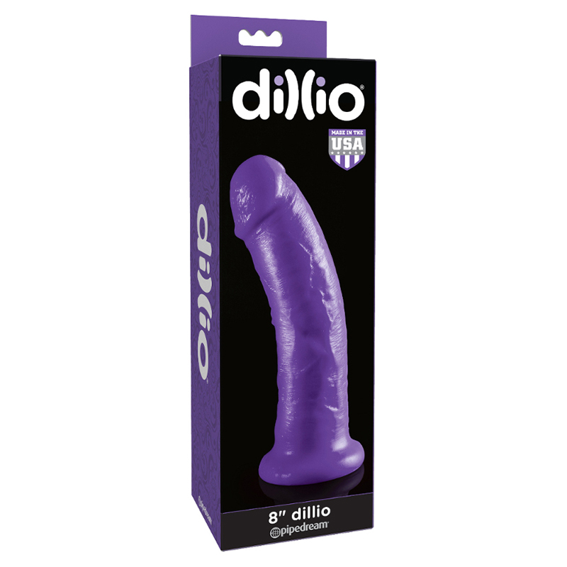 Dillio 8in Dildo w/Suction Cup Purple