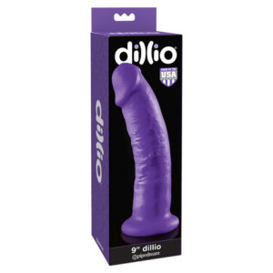 Dillio 9in Dildo w/Suction Cup Purple