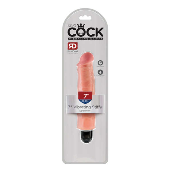 King Cock 7in Vibrating Stiffy Beige