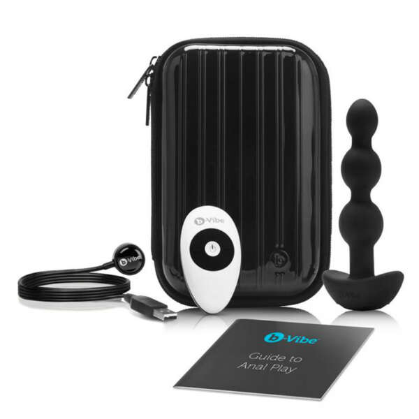 b-Vibe Triplet Vibrating Anal Beads Blk