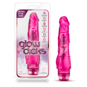 Glow Dicks The Banger 8in Vibrat Pink