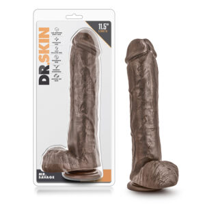 Dr. Skin Mr. Savage 11.5in Dildo Brown