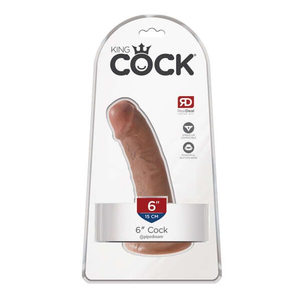 King Cock 6in Cock w/ Suction Cup Tan