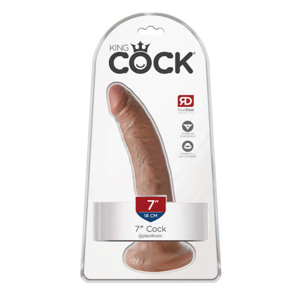 King Cock 7in Cock w/ Suction Cup Tan