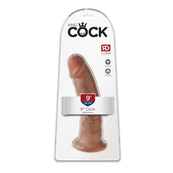 King Cock 9in Cock w/ Suction Cup Tan
