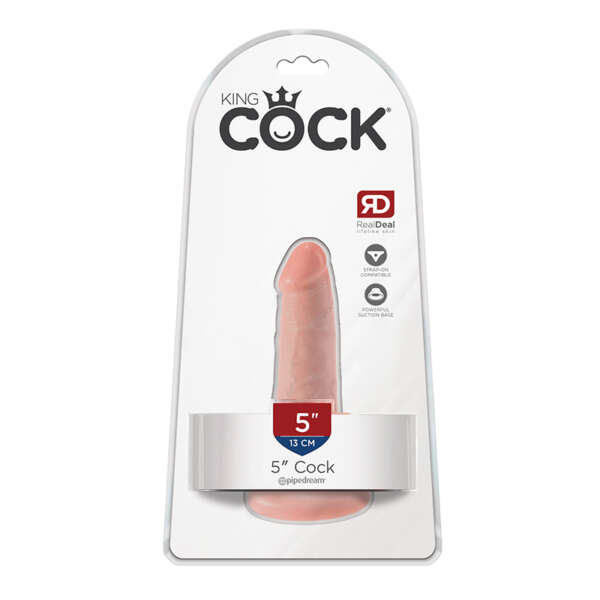 King Cock 5in Cock w/ Suction Cup Beige