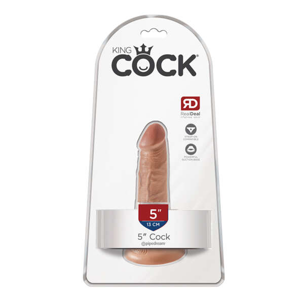 King Cock 5in Cock w/ Suction Cup Tan