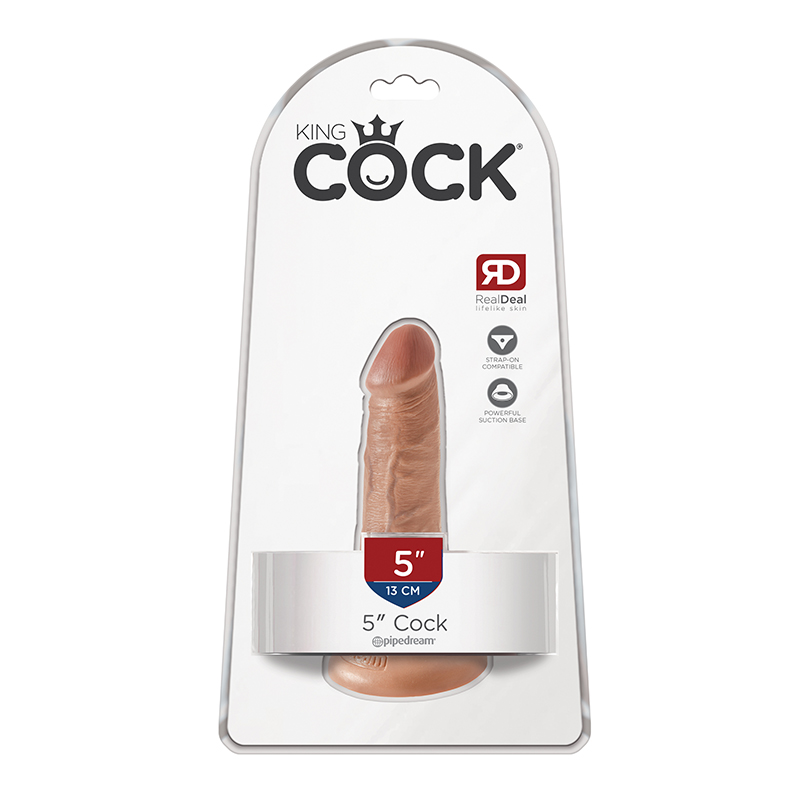 King Cock 5in Cock w/ Suction Cup Tan