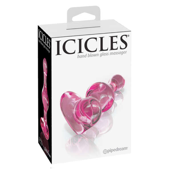 Icicles #75 Glass Massage Heart Base Pnk