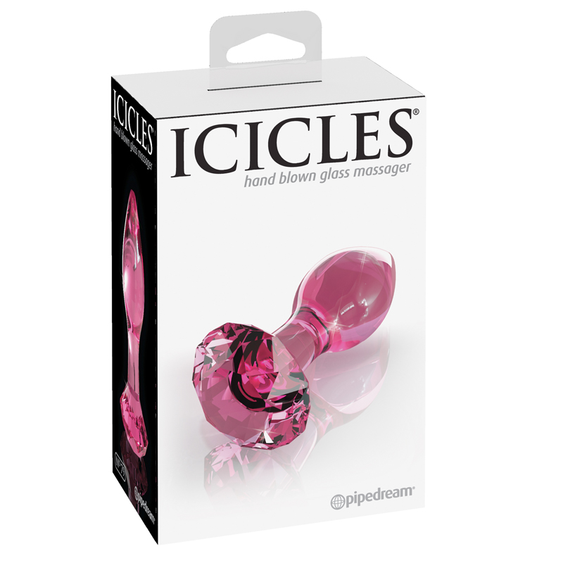 Icicles #79 Glass Plug Faceted Base Pnk