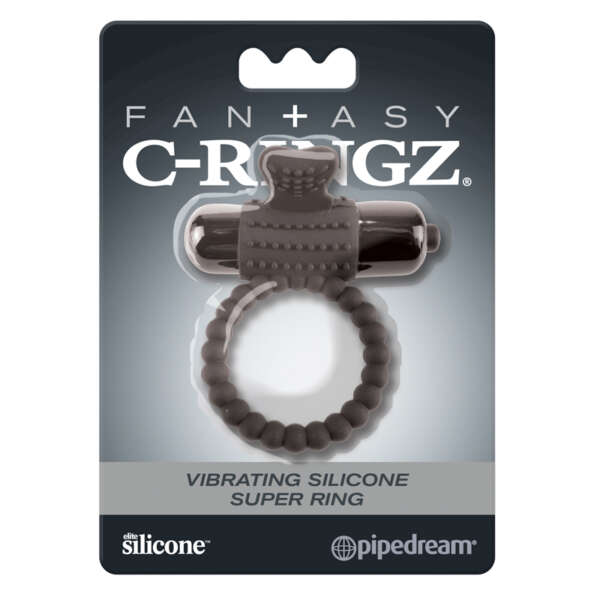 FCR Vibrating Silicone Super Ring Black